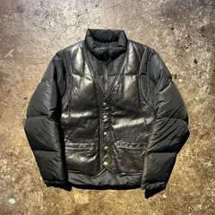 【極美品】Schott レザーダウンベスト 羊革 ブラック 刺繍 M 値下げ】Schott ショット ダウンベスト M 黒 レザー 羊革 楽天