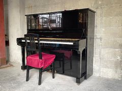 YAMAHA アップライトピアノ 黒 椅子付き - メルカリ