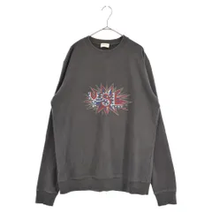 SAINT LAURENT PARIS (サンローランパリ) 18AW YSL Print Crewneck Sweatshirt YSLクルーネックスウェットトレーナー チャコールグレー 569529 YBHA2のサムネイル