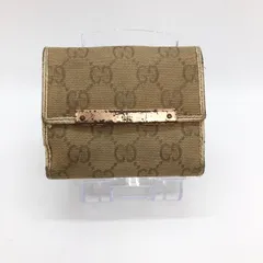 GUCCI グッチ ミニ財布 二つ折り財布 折り畳み財布 コンパクトウォレット コインケース GG柄 レディース キャンバス×レザー