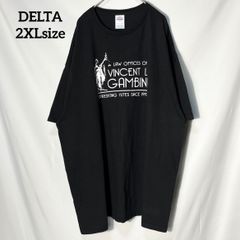 【DELTA】自由の女神 ヴィンセント・L・ガンビーニ法律事務所 プリントロゴ　オーバーサイズ　半袖Tシャツ　クロ　2XL US古着