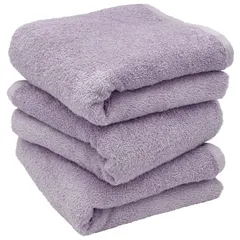 【数量限定】綿100% 耐久性 【選べる18色】 セット タオル 小さめ 瞬間吸水 無地 50×100cm 泉州タオル アッシュライラック 3枚セット ホテルスタイルタオル 日本製 ミニバスタオル hiorie(ヒオリエ)