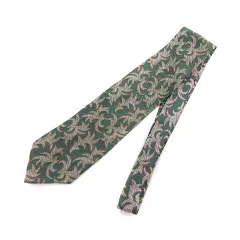 イヴサンローラン YVES SAINT LAURENT ネクタイ 絹 シルク 総柄 緑 グリーン ピンク アイボリー /MSのサムネイル