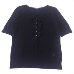 バーバリー カットソー トップス ブラック 黒 2サイズ Burberry