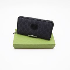【新品同様】グッチ　インターロッキングG ジップアラウンドウォレット　長財布　ブラック　673003