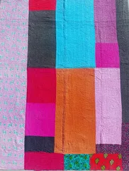 G071 グドゥリー マルチカバー マルチマット ラグ ヴィンテージ カンタ刺繍 ボロ インド ビンテージ BORO アンティーク シャビーシック ラリーキルト 手縫い 刺し子 ハンドメイド 刺子 絨毯 はぎれ 古布 マルチカラー