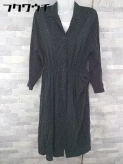 ◇ LOWRYS FARM ローリーズファーム 水玉 ドット 長袖 ロング ワンピース サイズM ブラック レディース 【中古】 【1103220001792】