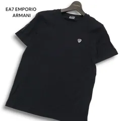 【美品】EA7 EMPORIO ARMANI エンポリオ アルマーニ 春夏 ロゴワッペン★ 半袖 カットソー Tシャツ Sz.S メンズ 黒