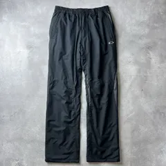 送料無料 OAKLEY オークリー / スカル 刺繍 ウエストゴム ナイロン パンツ / メンズ XL / 黒 ブラック 秋 冬 美品 ゴルフウェア 防寒 防風