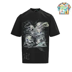 【今日WTO】We11 Done / ウェルダン 25SS 手描きウサギプリント アンティーク半袖 T-ZG82