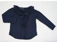 ラルフローレン ralph lauren アウトレット 子供服 女の子 3歳 約 95cm ベビー服 長袖 カットソー ブラウス 紺 フリル 春 秋 冬 ★3 トップス ガールズ キッズ ベビー 【中古】 ユーズド 子ども服 こども