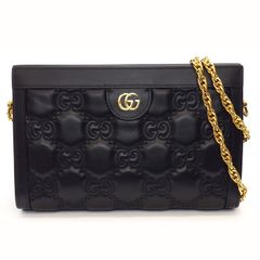 グッチ GUCCI ショルダーバッグ GGマトラッセ スモール 702200 UM8HG 1046 ブラック GGマトラッセレザー 【中古】