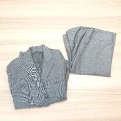 ◇ THE SUIT COMPANY サイドジップ スーツ 就職活動 裏地あり 膝丈 S セットアップ サイズ38 グレー レディース E  【1310130024623】