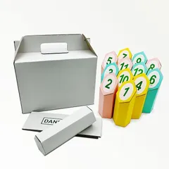 【特価商品】DINETTE ダンボール製 おもちゃ スキットルゲーム 【家族やお友達みんなで盛り上がる簡単ゲーム】 (カラーリング)