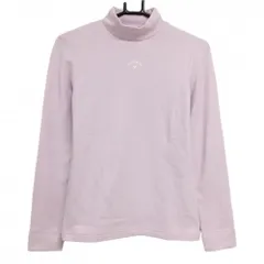 【超美品】キャロウェイ 長袖ハイネックシャツ ピンク 胸ロゴプリント 裏微起毛 レディース S ゴルフウェア 2022年モデル Callaway