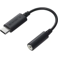 エレコム USB C to 3.5mm イヤホン 変換アダプタ オーディオ ジャック変換 DAC搭載  iPhone・android対応 ブラック MPA-C35DBK2