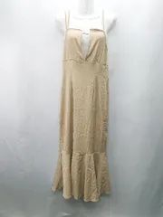 ◇ ⊂ Φ JUNOAH ジュノア ロング ワンピース サイズXL ベージュ系 レディース E  【1410100069088】