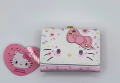 50周年 キティ財布 口金 がま口 三つ折り キティ ミニ財布 ハローキティ サンリオ ホワイト 新品 Hello Kitty Sanrio ピンク 白　キラキラ　限定品