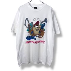 90s WARNER BROS.INC LOONEY TUNES "TASMANIAN DEVIL" Print T-Shirt Made in USA 【XL】 90年代 ワーナーブラザーズ ルーニーテューンズ タズマニアンデビル アメリカ製 USA製 古着