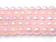 ローズクォーツレインボーオーラ 8mm １連（約38cm） パワーストーン 天然石 _R669
