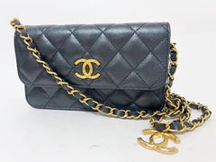 CHANEL シャネル マトラッセ クラシック チェーンウォレット クラッチバッグ ショルダーバッグ フォンケース キャビアスキン グレインドカーフスキン ガンメタル ゴールド金具 超美品