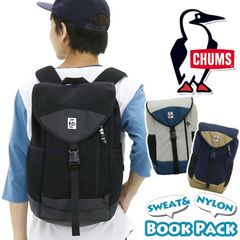 CHUMS チャムス リュック メンズ レディース Book Pack Sweat Nylon 正規品 男女兼用 リュックサック バックパック フラップリュックサック デイパック かぶせ 通学 学生 通勤 旅行 アウトドア ブラック 黒 A4 B4 21L