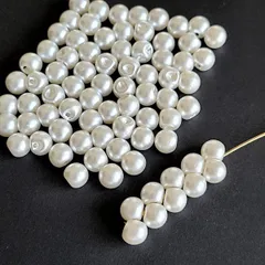 鈴丸 ビーズ【 鈴丸 ホワイトパール 8mm 70粒 】 アクリルビーズ