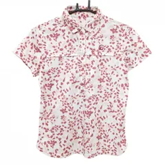 【超美品】キャロウェイ 半袖ポロシャツ 白×ピンク 総柄 花 レディース M ゴルフウェア Callaway