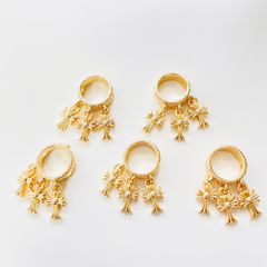 ステンレスパーツ✳︎クロス✳︎ブレスレット✳︎ゴールドカラー⑨