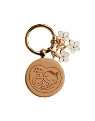 新品 [tuzuru] マタニティマーク 木製 両面 可愛い おしゃれ 妊婦マーク カラビナリング キーホルダー
