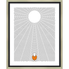 絵画 ハーディー「ライン シーズンズ サン」 羊 ひつじ かわいい おしゃれ 壁掛け 額付き ギフト LLサイズ
