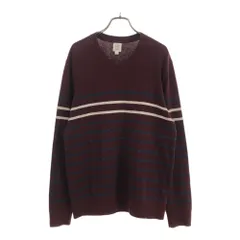 ギャップ ボーダー 長袖 ニット セーター M ボルドー GAP メンズ 古着 【240404】