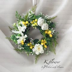 陽春〜ミモザとアネモネのスワッグ〜 陽春〜ミモザとアネモネのスワッグ〜