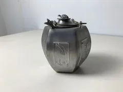 中国六角酒燗器ちろり足銀刻印あり打つときれいな音しない磁石につかない 中国六角酒燗器ちろり猿摘み美女絵足銀刻印磁石につかない
