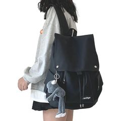 [HeiDiga] リュック レディース 防水 大容量 リュックサック 韓国 人気 高校生 女子 14 インチ PC バックパック 通学 軽量 大きめ 通勤 中学生 かわいい カジュアル おしゃれ 黒 出張 仕事 Black 1