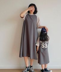 ビッグナンバーロゴワンピース【グレー】