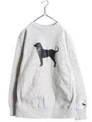 【お得なクーポン配布中!】 90s USA製 The Black Dog ドッグ プリント スウェット メンズ レディース L / オールド ヘビーウェイト 犬 イラスト 裏起毛 トレーナー 灰