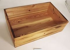 アウトレット木箱　トロ箱調木箱　焼杉　アンティーク調　内寸320×510×150[mm]　製品管理No.【173-458】
