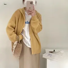 カーディガン ニット レディース 長袖 2022 秋冬 フード付き セーター トップス もこもこ 保温 防寒 コート【0912】