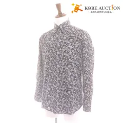 ■ バーバリー ブラックレーベル シャツ 長袖 トップス 襟 ボタン 花柄 総柄 ロゴ 日本製 メンズ 2 ブラック 黒