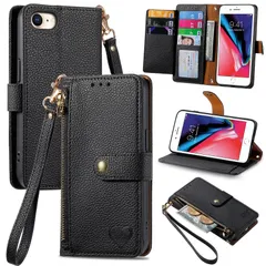 【迅速発送】に適用するiPhone SE 第3世代 (2022) / iPhone SE 第2世代 (2020) / iPhone8 / iPhone7 ケース 手帳型 ノートブック型ビジネスフォンケース Rfid携帯電話保護カバー強い吸引力ノートブック型多機