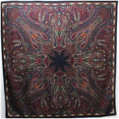 エトロ 大判ストール ショール ウール×シルク 130×134センチ