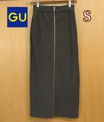 GU ジーユー　フロントジップナローロングスカート　S  グレー　商品番号　222-350507