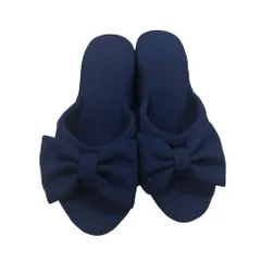 美脚ヒールスリッパ 【エステ仕様】美脚 ヒール スリッパ 7cm / リボン（Butterfly Type) (ネイビー) 入学式 卒業式 オフィス履きにも [ネイビー]のサムネイル