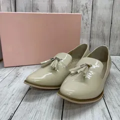 【 Bridget Birkin 】ブリジットバーキン メンズライクタッセルオペラシューズ ベージュエナメル 24.5cm