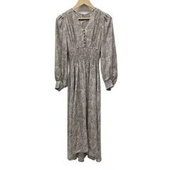 FRAY I.D(フレイアイディー) ワンピース サイズ1 S レディース - ライトグレー×ピンク×白 Vネック/長袖/ロング/花柄