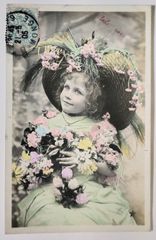 お花の妖精、ベベの春　少女 111　フランス ヴィンテージ ポストカード　アンティーク