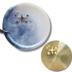 【星 シンプル スター キラキラ ワンポイント】シーリングスタンプ ヘッド シーリングワックス 封蝋 (サイズ：縦25mm 横25mm) [キラキラ 星 スター シンプル]