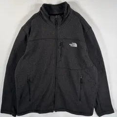 古着 ザ・ノースフェイス THE NORTH FACE フリースジャケット フルジップ 企業ロゴ刺繍 ビッグサイズ XXL  ダークグレー メンズ