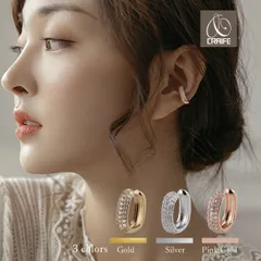 イヤーカフ イヤーカフス イヤカフ 金属アレルギー対応 14K ジルコニア ニッケルフリー リバーシブル レディース 大人 かわいい エレガント ジュエリー ゴールド シルバー ピンクゴールド 送料無料 プチプライス高見え CRAIFE